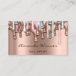 Nail Pink Mint Tropfen Rose QR-Code Logo-Faxempfan Visitenkarte