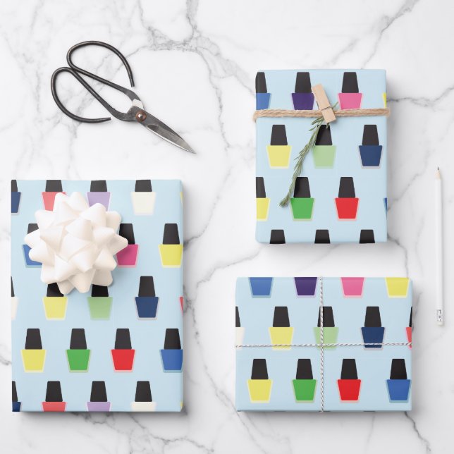 Nail Polish Geschenkpapier Set (Vorderseite)