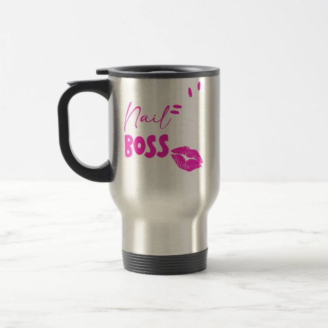 Nail Polish Lover Gift 'Nail Boss' Nail Tech Nail  Reisebecher (Links)