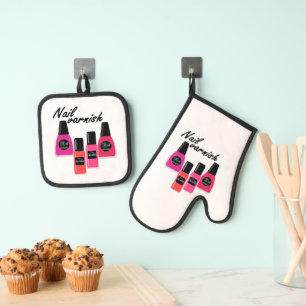 Nail Polish Ofenhandschuh & Topflappen-Set