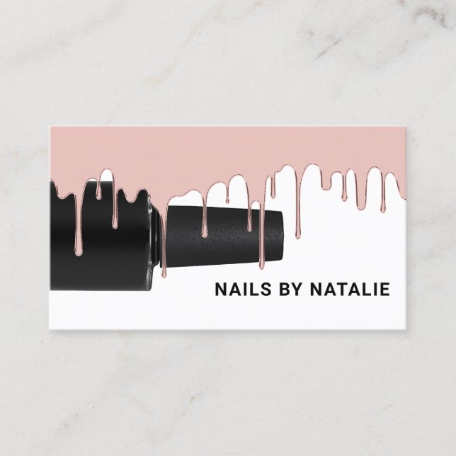 Nail Polnischer Flaschenknacker Rose Gold Drilling Visitenkarte (Vorderseite)