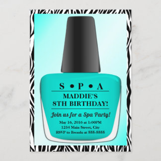 Nail Polnischer Geburtstag Einladung Aquamarin Nai