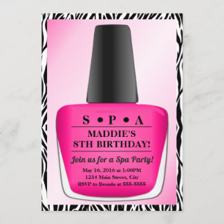 Nail Polnischer Geburtstag Einladung Rosa Wellness