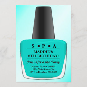 Nail Pologne Anniversaire Invitation Spa Turquoise