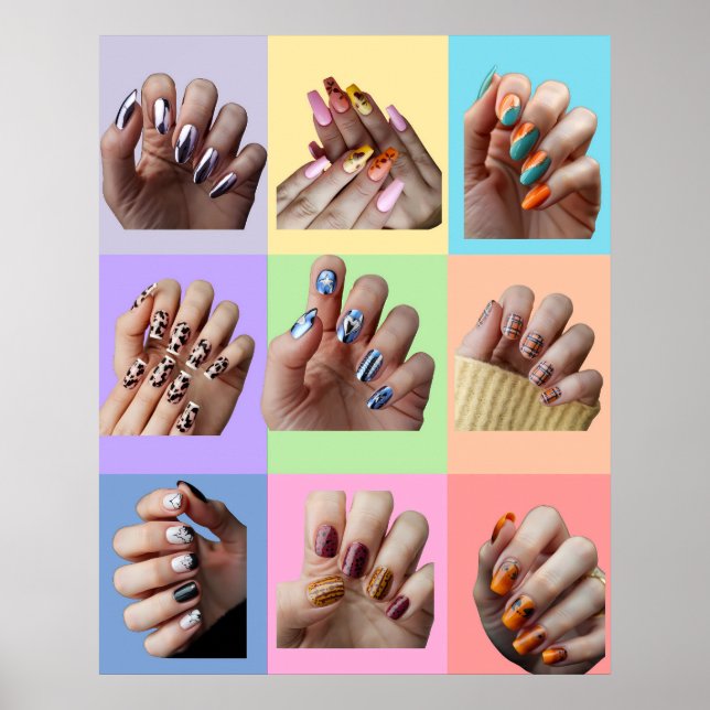 Nail Pop Art Trendy Fingernails Poster (Vorne)