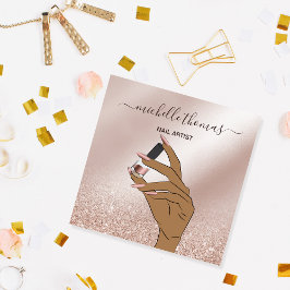 NAIL Rose gold NAIL TECHNICIAN Sq Quadratische Visitenkarte