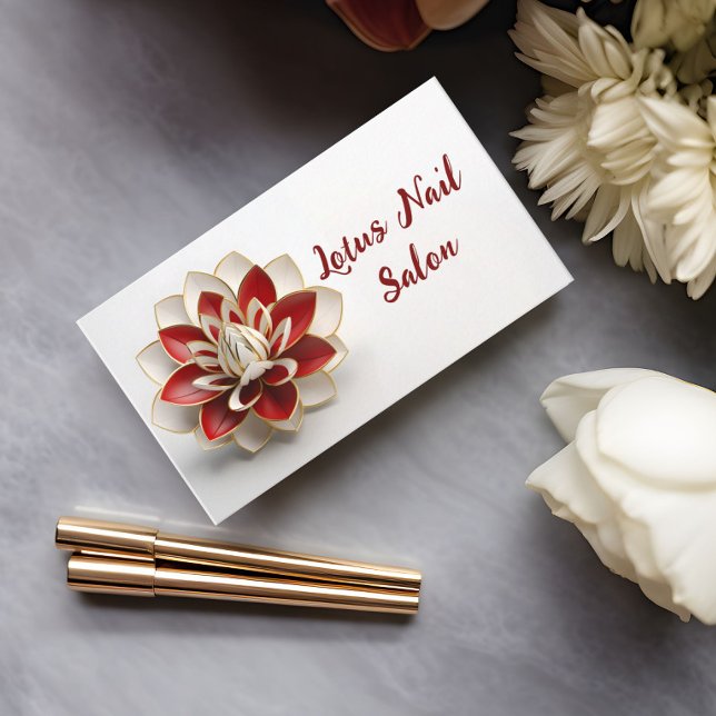 Nail Salon, Beauty Clinic Visitenkarte (Business card for nail salon displayed on table)