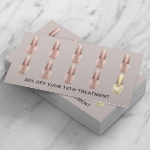 Nail Salon Blush Rose Gold Polnischer Manikurist Treuekarte
