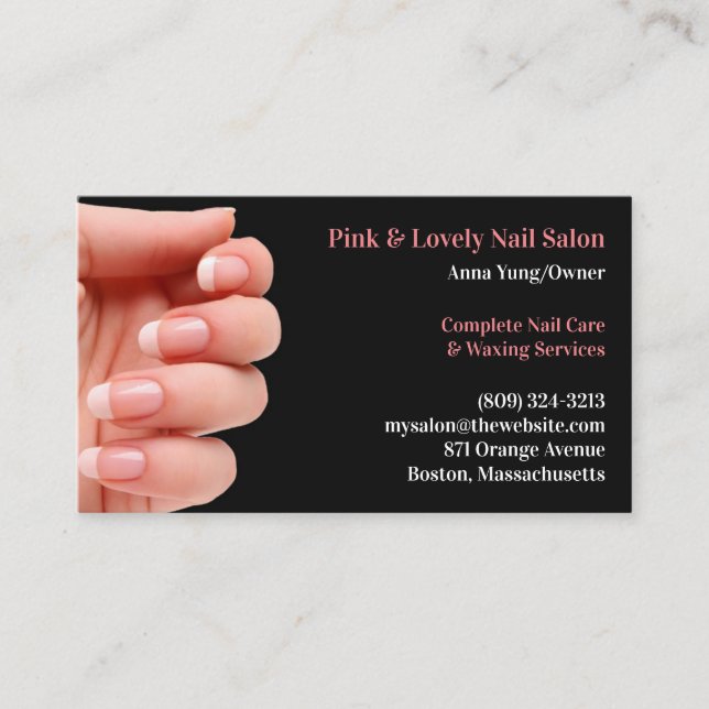 Nail Salon Business Card Visitenkarte (Vorderseite)