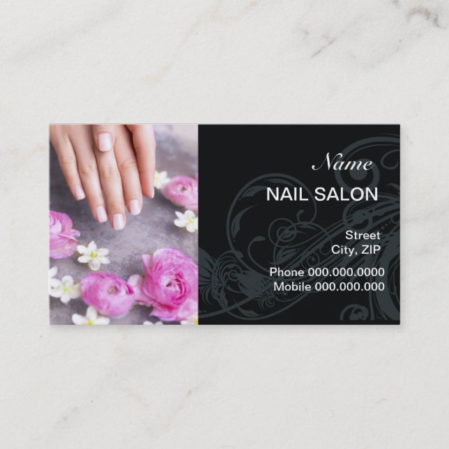 Nail Salon Customer Loyalty Punch Business Card Treuekarte (Vorderseite)