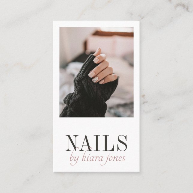 Nail Salon Foto, moderner Nageltechniker Visitenkarte (Vorderseite)