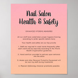 Nail Salon Gesundheit Pink Pastellfarben Covid Sic Poster