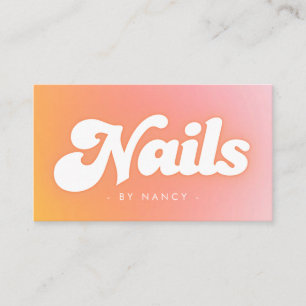 Nail Salon Groovy Retro Peach Visitenkarte