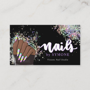 Nail Salon Holographic Glitzer Nail Tech Beauty Bu Visitenkarte