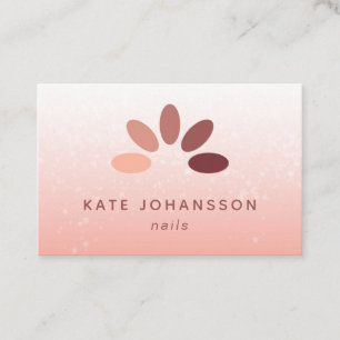 Nail Salon Logo Modern Peach Rosy Manicurist Visitenkarte