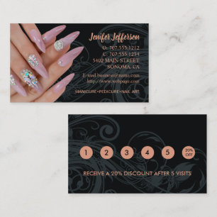 Nail Salon Loyalty Discount Business Card Treuekarte