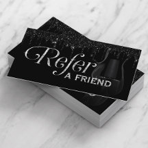 Nail Salon Manicurist Black Glitzer Tropfen Refere