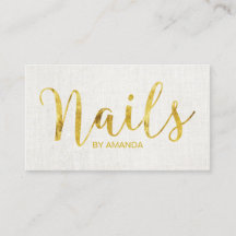 Nail Salon Manicurist Gold Script Elegante Linen