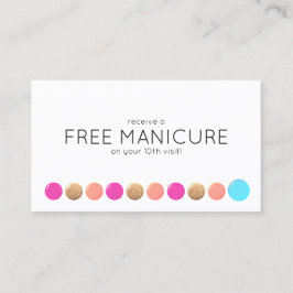 Nail Salon Manicurist Kundenloyalty 10 Punch Treuekarte