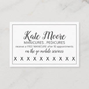 Nail Salon Manicurist Kundenloyalty Punch Card Treuekarte