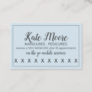 Nail Salon Manicurist Kundenloyalty Punch Card Treuekarte