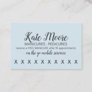 Nail Salon Manicurist Kundenloyalty Punch Card Treuekarte