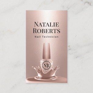 Nail Salon Manicurist Rose Gold Polish Splash #2 Visitenkarte