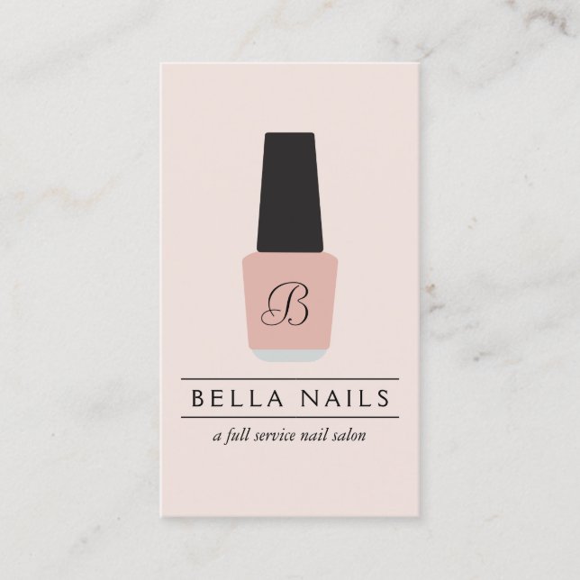 Nail Salon Monogram auf der Pink Pink Nail Polnisc Visitenkarte (Vorderseite)