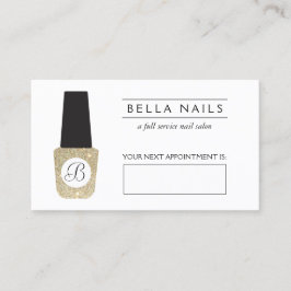 Nail Salon Monogram Gold Glitzer Terminkarte