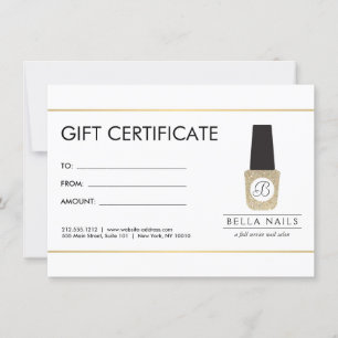Nail Salon Monogram on Gold Glitzer - Gift Card