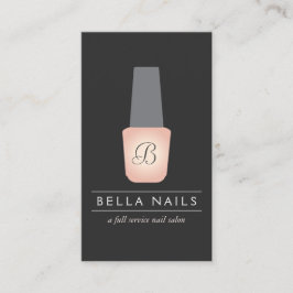 Nail Salon Monogram on Peach Nail Polnisch Visitenkarte