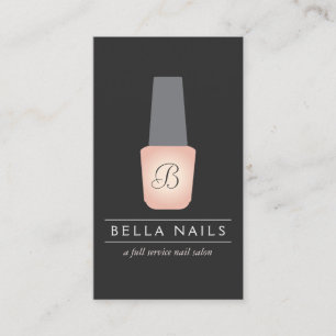 Nail Salon Monogram on Peach Nail Polnisch Visitenkarte