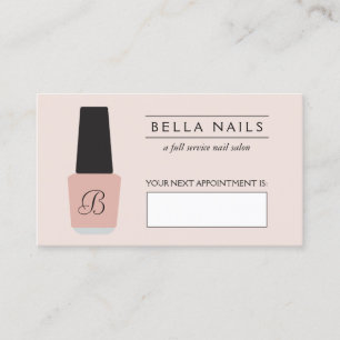 Nail Salon Monogramm auf Rosa II Ernennung Terminkarte