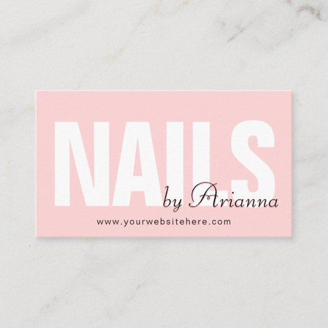  Nail Salon | Nail Tech | Nagelrosa Stylist Visitenkarte (Vorderseite)