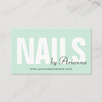  Nail Salon | Nail Tech | Nail Stylist Minze Green Visitenkarte