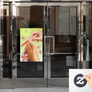 Nail Salon Pedicure Floral Realistisch Fensteraufkleber