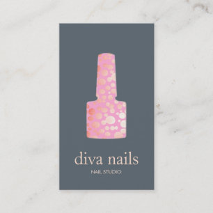 Nail Salon Pink und Gold Nail Polnische Flasche Lo Visitenkarte