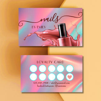 Nail Salon Polnischer Flaschengitter Treuekarte