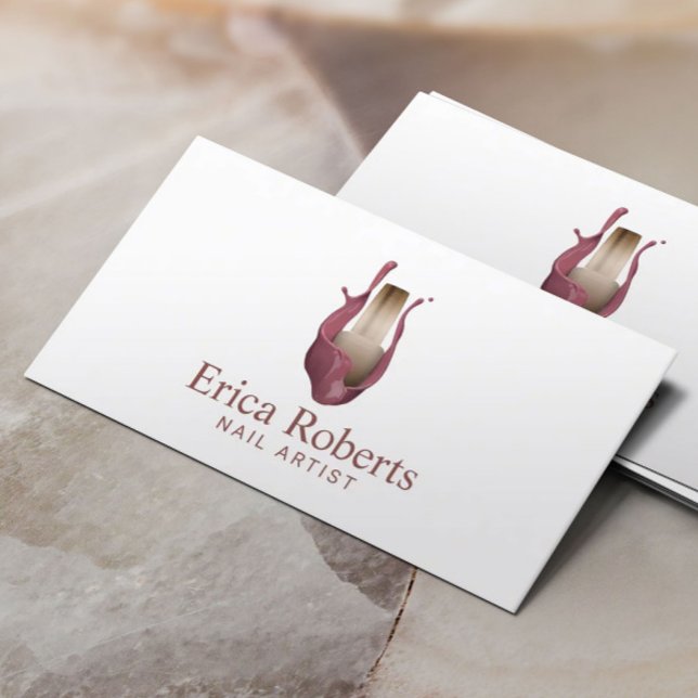 Nail Salon Polnischer Gold Flasche Moderner Maniku Visitenkarte (Von Creator hochgeladen)