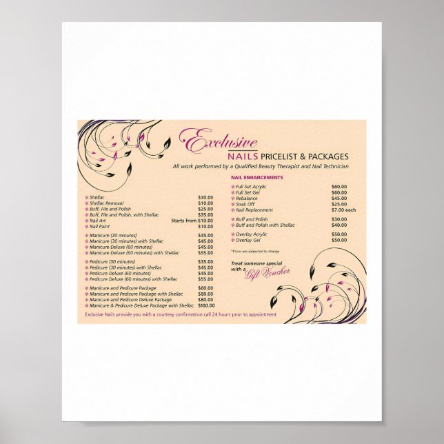 Nail Salon Posters Poster (Vorne)