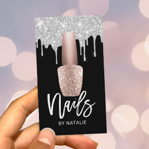 Nail Salon Rose Gold Polnischer Flaschenmanikurist Visitenkarte