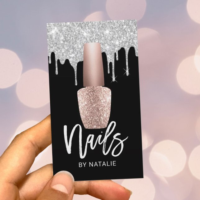 Nail Salon Rose Gold Polnischer Flaschenmanikurist Visitenkarte (Von Creator hochgeladen)