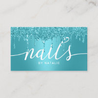Nail Salon Turquoise Glitzer Tropfen Manikurist