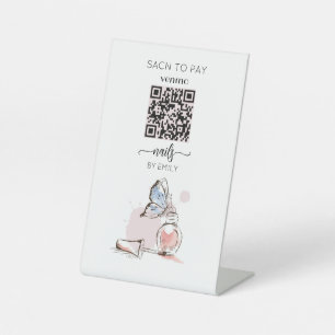 Nail Salon Venmo QR Code Zahlung Zur Bezahlung s Sockelschild