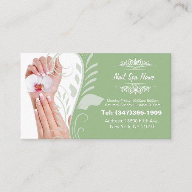 Nail Spa Business Cards Visitenkarte (Vorderseite)