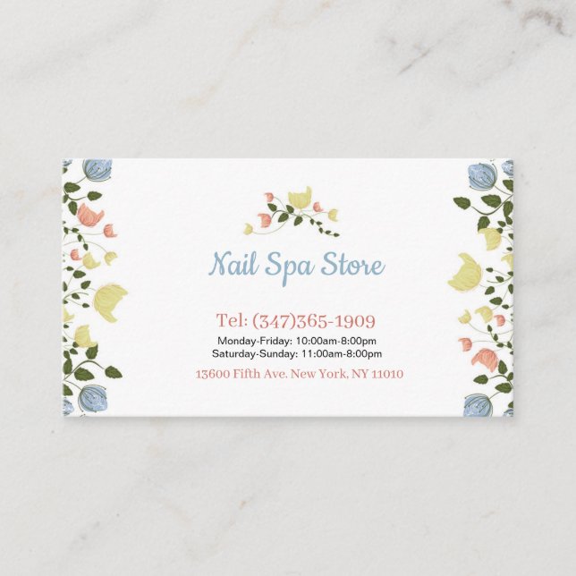 Nail Spa Business Cards Visitenkarte (Vorderseite)