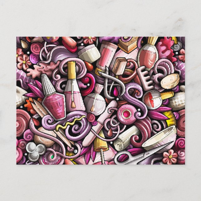 Nail Studio Pattern Feiertagspostkarte (Vorderseite)