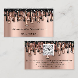 Nail Studio Tropfen Rose QR-Code Logo Wachse Körpe Visitenkarte