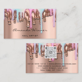 Nail Studio Tropfen Rose QR Logo Wachs Epilation R Visitenkarte