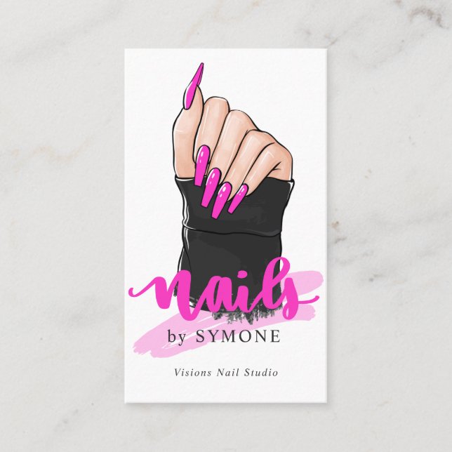 Nail Tech Artist Nail Designer Nail Salon Logo Visitenkarte (Vorderseite)